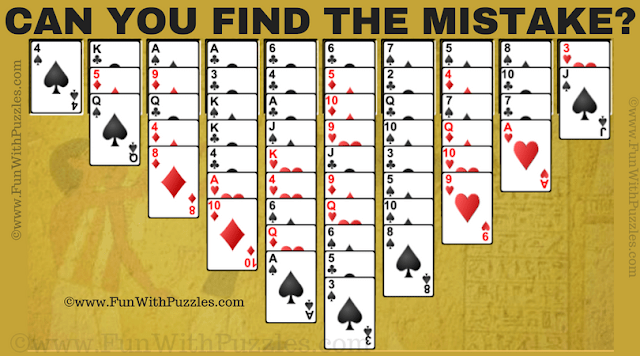 Spot the Mistake Picture Brain Test: Thieves of Egypt Solitaire