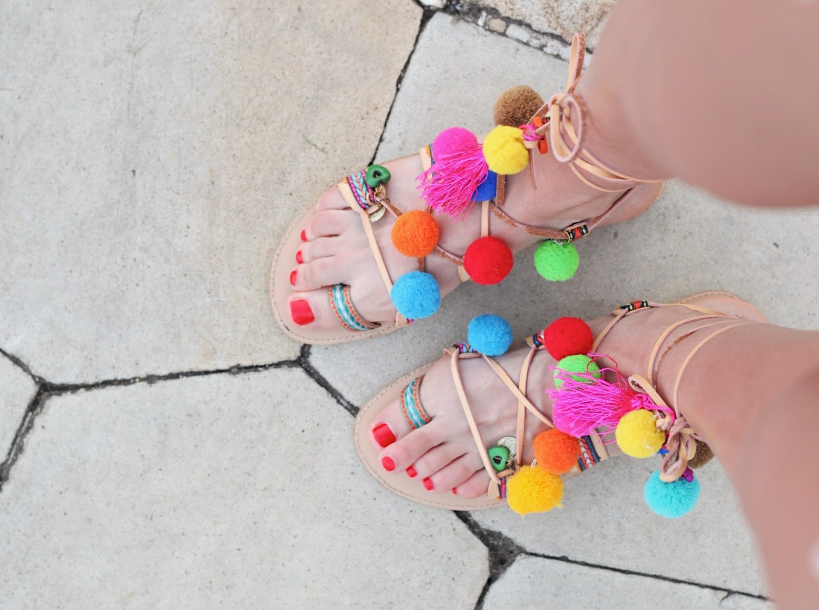 boho beaded sandals