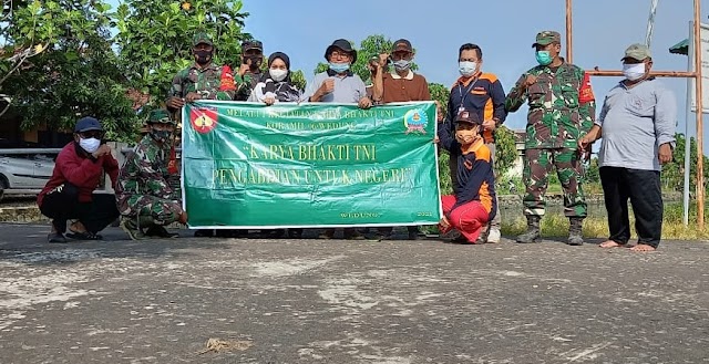 Dengan Karya Bakti, Koramil 06/Wedung Bentuk Kepedulian TNI Turut Dalam Menjaga Lingkungan