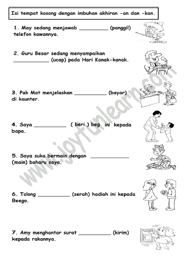 Latihan Imbuhan Untuk Tahun 1, 2 & 3 [Free Download PDF]  Mykssr.com