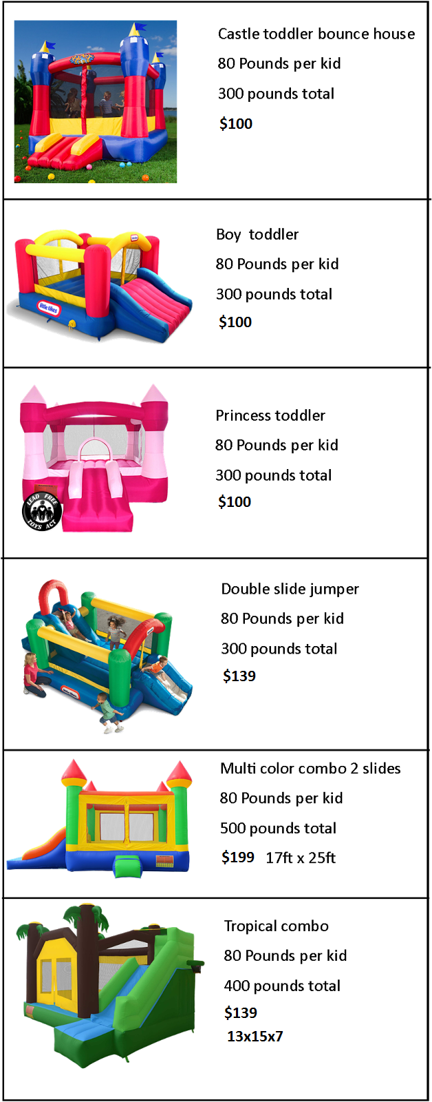 Grandpa John's toddler party rentals November 2015