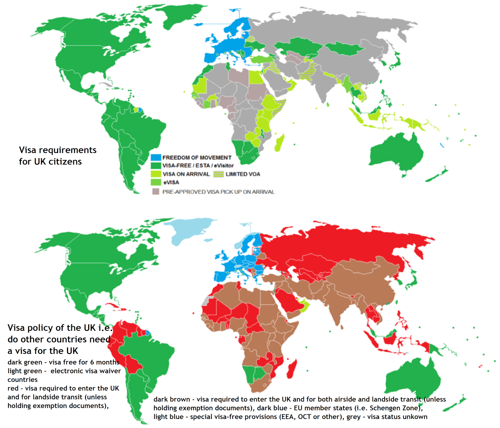 Visa requirements for UK citizens vs visa policy of the UK - Vivid Maps