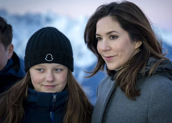 Prince Christian, Princess Isabella, Prince Vincent and Princess Josephine in Verbier