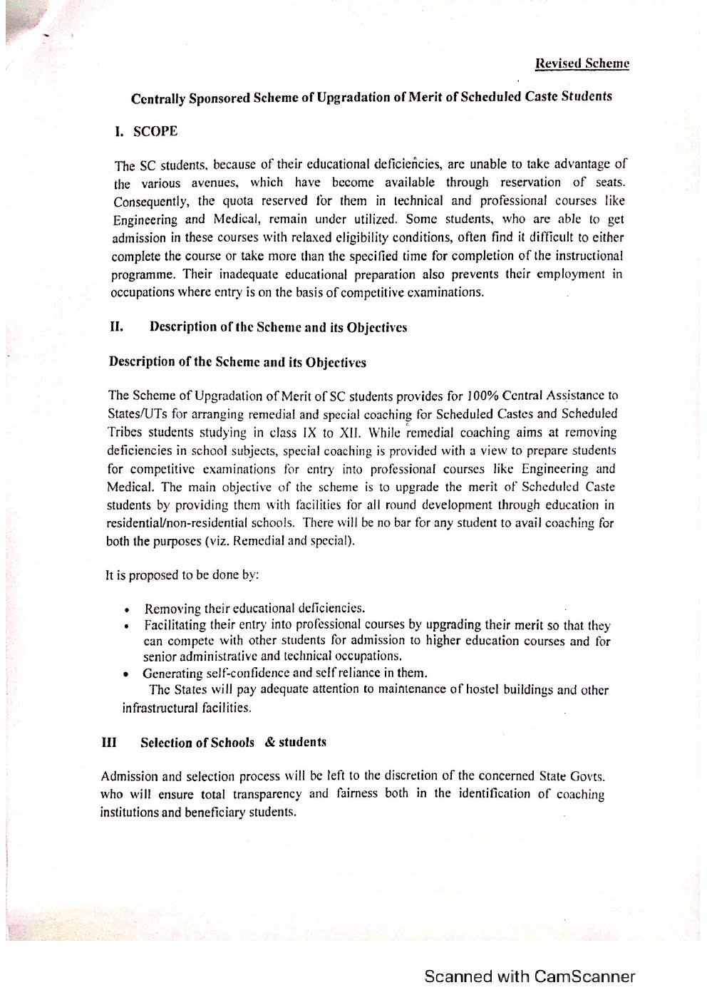 Guidelines of Upgradation of Merit of SC Students Scheme Real Info Blog