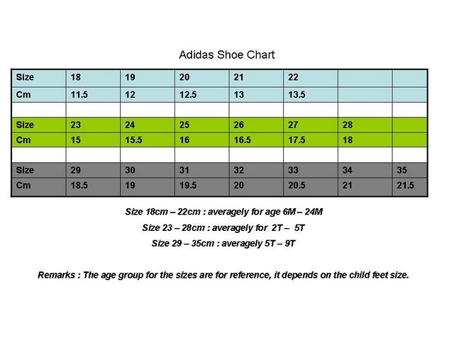 Gift That Angel Send: Adidas Shoe (Chart and measuring steps provided)