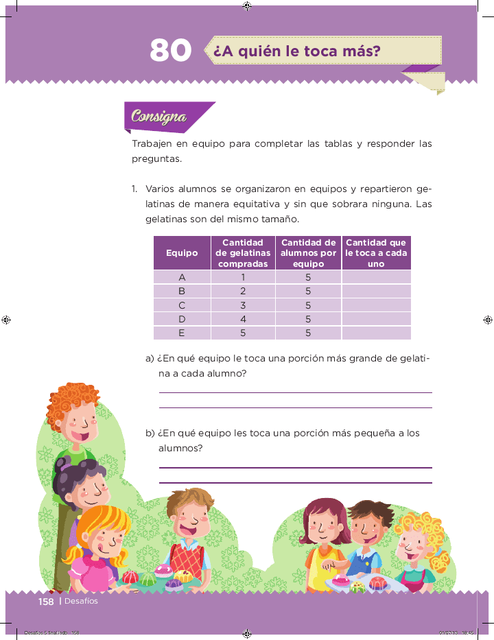 ¿A quién le toca más? - Desafíos matemáticos 5to Bloque 5 2014-2015  