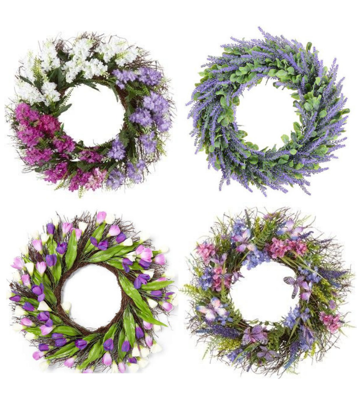 Purple and Lavender Spring Wreaths Purple and Lavender Spring Wreaths