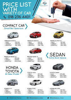 Senarai Harga Kereta Sewa Klia2