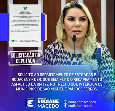 DEPUTADA ESTADUAL EUDIANE MACEDO SOLICITA RECAPEAMENTO ASFÁLTICO AO DER (DEPARTAMENTO DE ESTRADAS E RODAGENS)