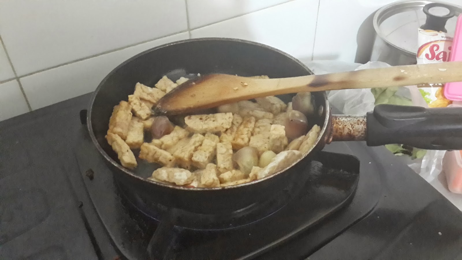 Indonesian Food Tempeh with Soy Sauce (Orek Tempe Kecap)