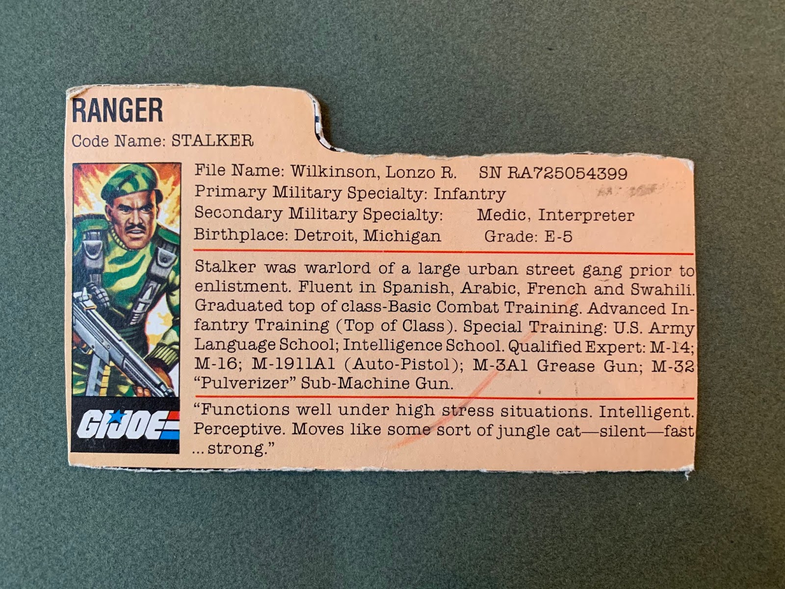 G.I. Jigsaw My Original Vintage GI Joe File Cards