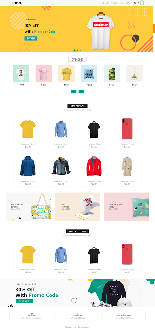 E-commerce Website Design with HTML, CSS