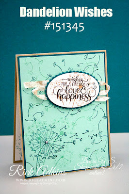 Dandelion Wishes Stamp Set, Cardstock:  Pool Party, Pretty Peacock, Crumb Cake Whisper White, Ink:  Crumb Cake, Pool Party, Pretty Peacock, Early Espresso, Rick Adkins