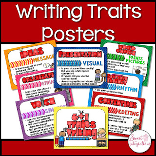 Grab these writing traits posters to help your upper elementary 3rd, 4th, or 5th grade students become better writers. They're great for writing expository texts using the 6+1 Traits of Writing.