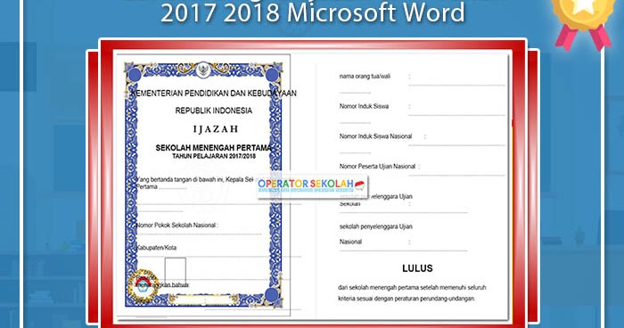 Download Blangko Ijazah Kosong Word DOKUMEN PAUD TK SD SMP Download Blangko Ijazah Kosong Word DOKUMEN PAUD TK SD SMP