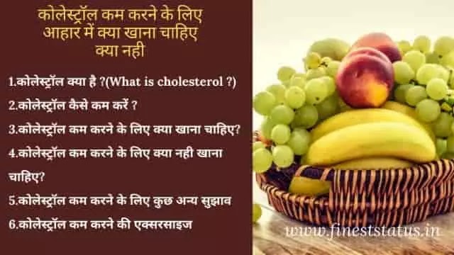 कोलेस्ट्रॉल कम करने के लिए आहार में क्या खाना चाहिए क्या नही खाना चाहिए डाइट