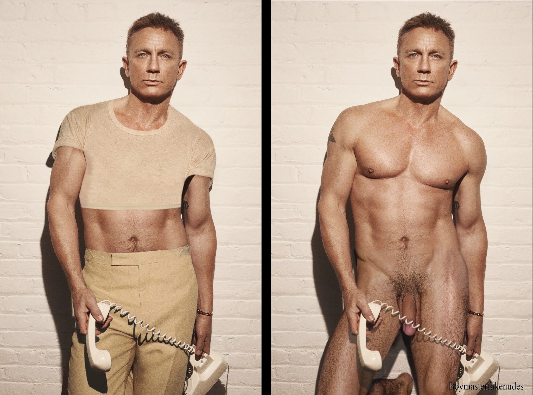 very sexy Daniel Craig gets naked.