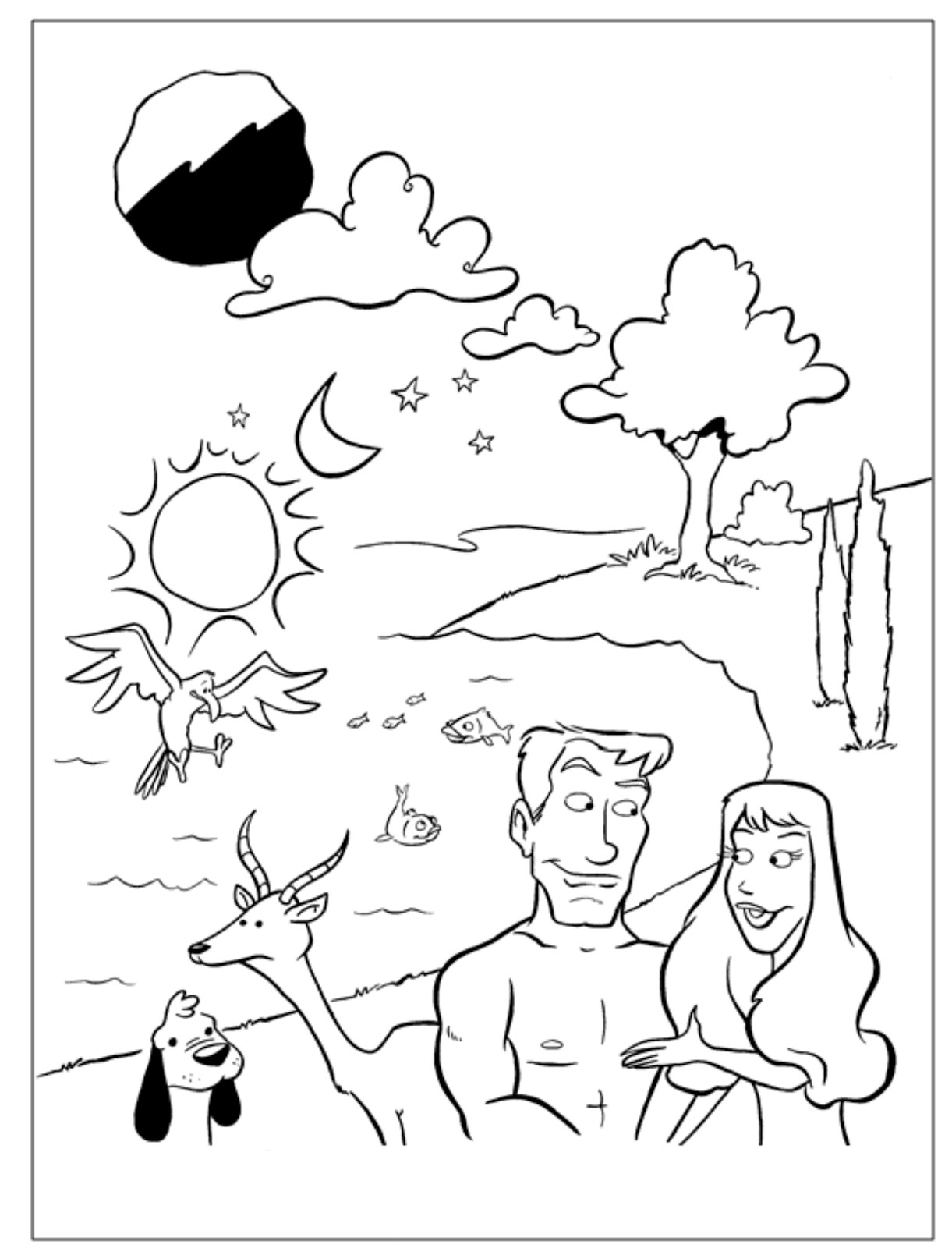 Mewarnai Gambar Adam And Eve