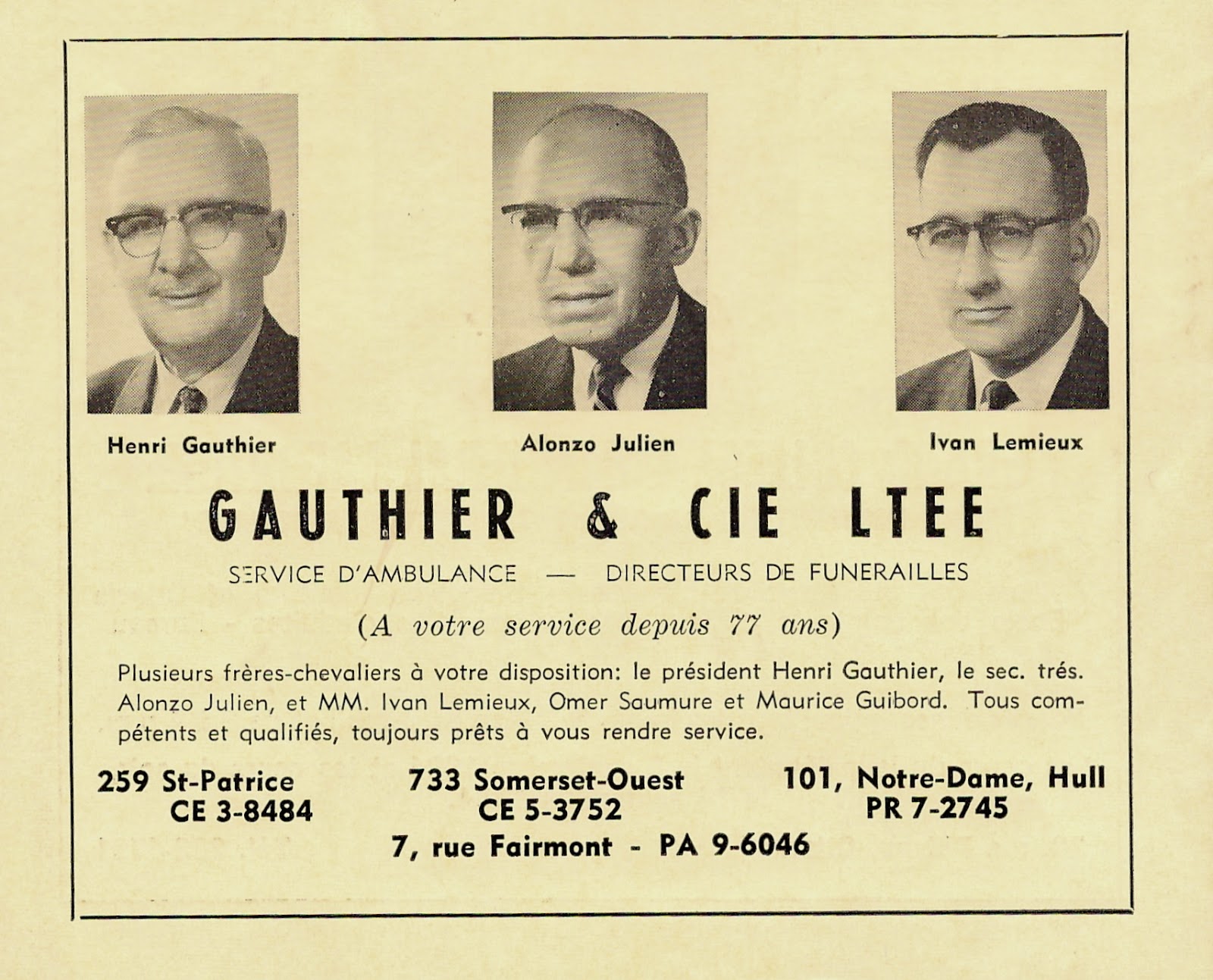 Pierre Allard, le blogue Ottawa, BasseVille, 1964… Une autre époque...