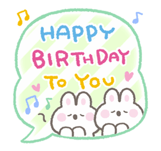 Line クリエイターズスタンプ 動く ひょっこりうさぎ 誕生日 お祝い Example With Gif Animation