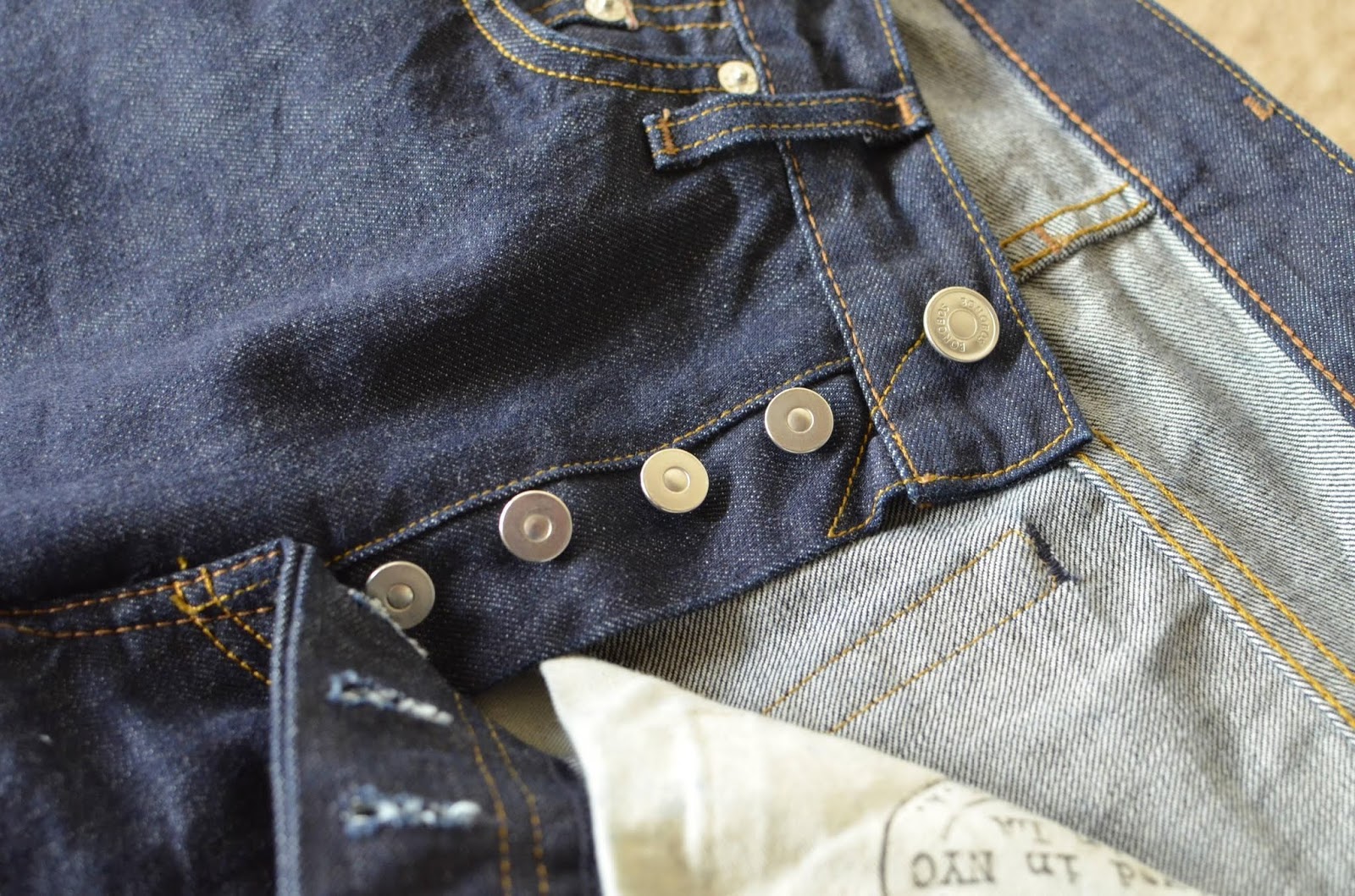 Jeans with a button fly