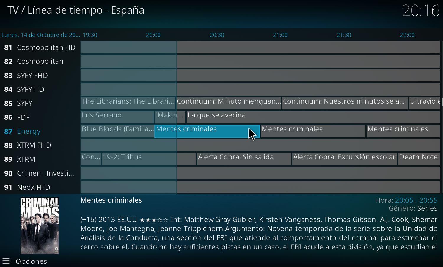 Guías EPG Actualizadas PLUGINSXBMC