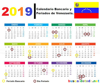 Lunes-bancarios-Días-festivos-de-Venezuela-en-el-2019-Días-feriados-de-Venezuela-en-el-2019-Calendario-bancario-de-Venezuela-2019-Calendario-SUDEBAN-2019