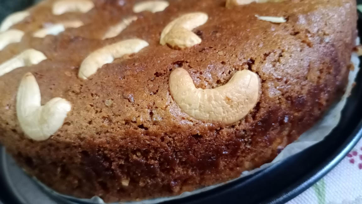 Eggless Carrot Dates Pineapple Cake