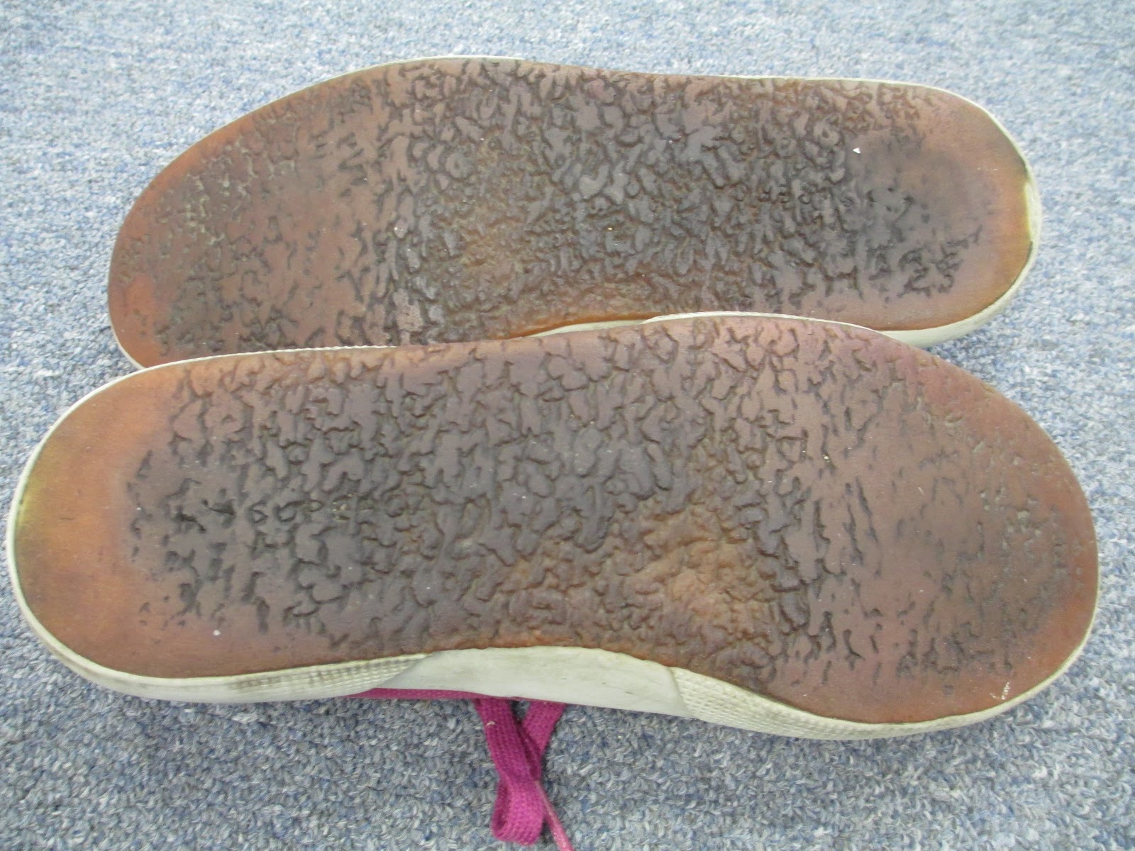 well worn trashed shoes
