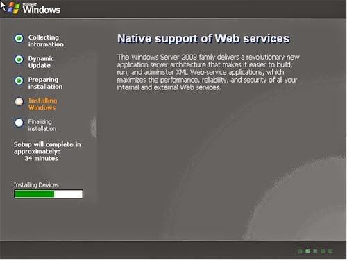 Native support. Windows installer preparing to install.... Dynamic info Screen.