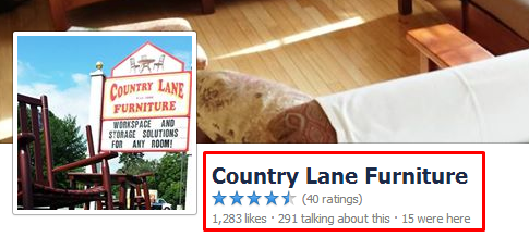 Country Lane Furniture on Facebook - marketing tips
