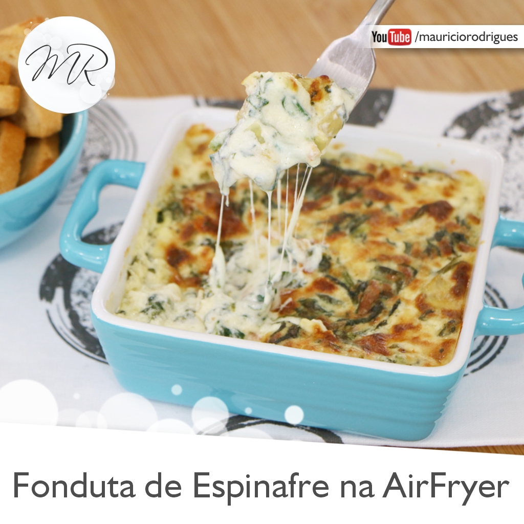 VÍDEO Fonduta de Espinafre na AirFryer Fritadeira sem Óleo
