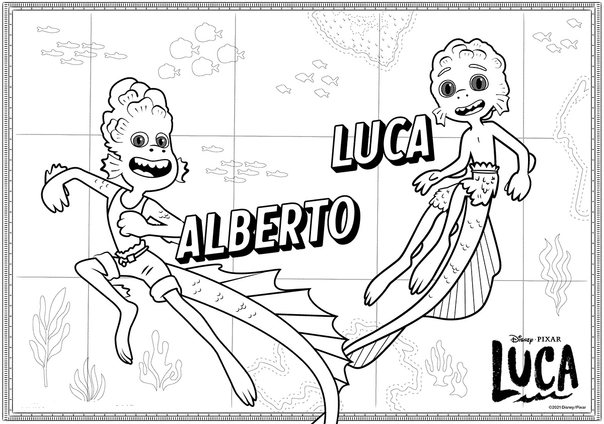 Desenho de Luca, o filme da Disney Pixar para colorir