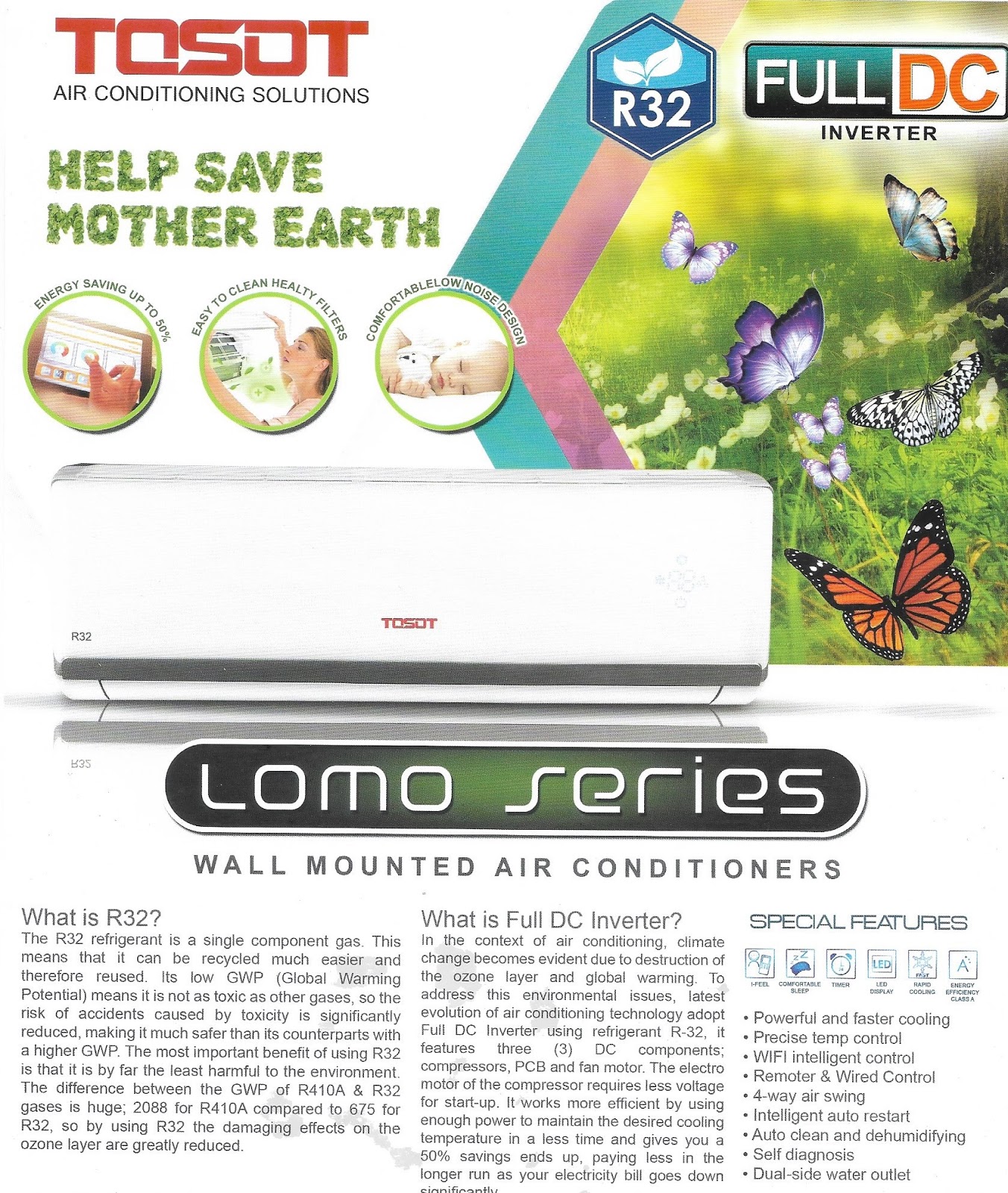 TOSOT LOMO SERIES WALL MOUNTED AIR CONDITIONERS