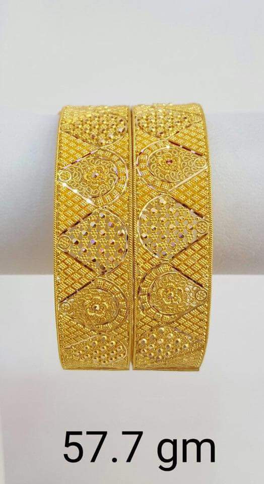 Fancy Gold Bangle Design - Samanta Jewellers | Light Weight Gold Kada Design with Weight | Pure Gold Kangan Design for Ladies Designer Gold BANGLE