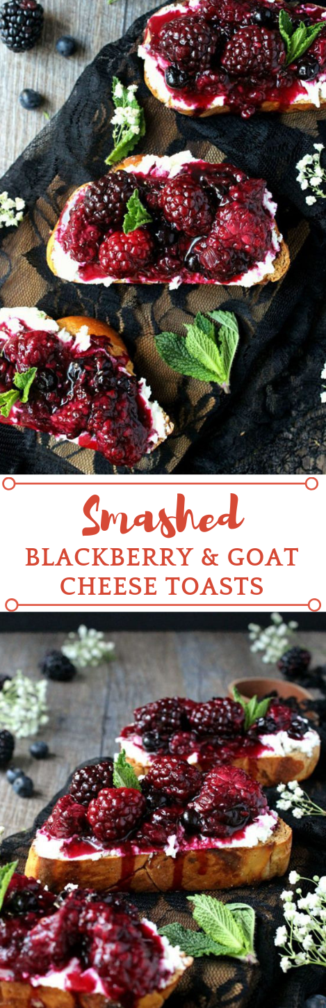 SMASHED BLACKBERRY & GOAT CHEESE TOASTS #desserts #diet #blackberry #food #yummy SMASHED BLACKBERRY & GOAT CHEESE TOASTS #desserts #diet #blackberry #food #yummy