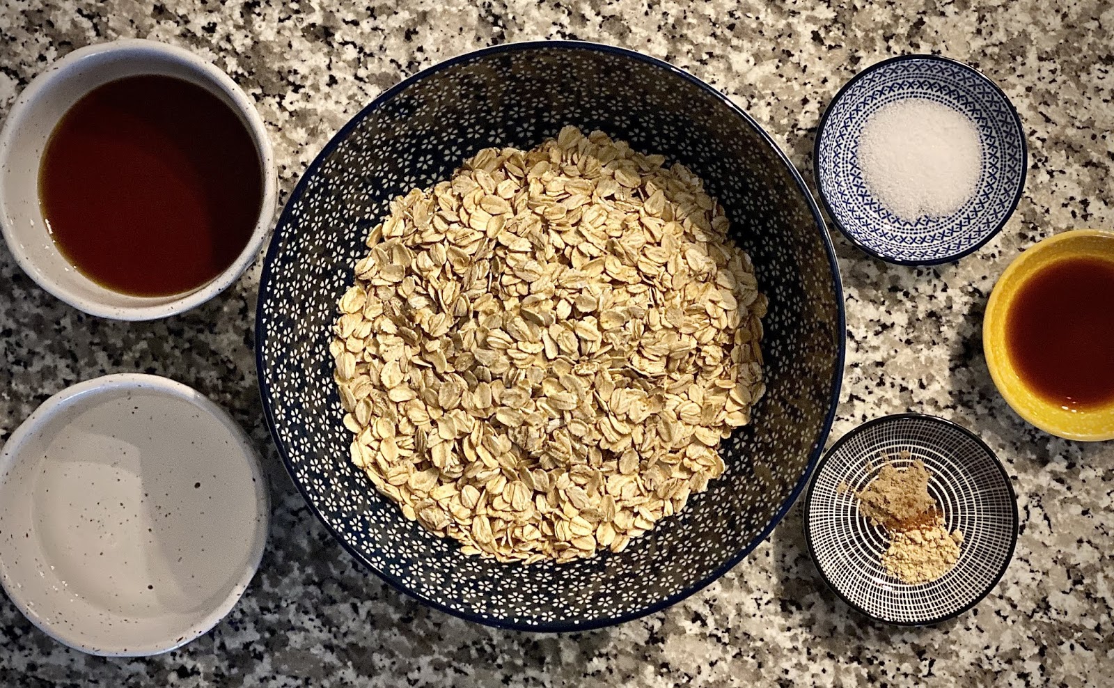 the perfect granola with whiskey barrel maple syrup, coconut oil