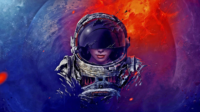 Astronaut moon and galaxy background moon landscape space wallpaper cosmic  art AI Generated 23378444 Stock Photo at Vecteezy
