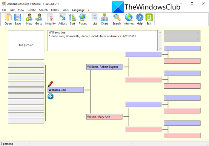 WindowsでGEDCOMファイルを作成、表示、編集する方法