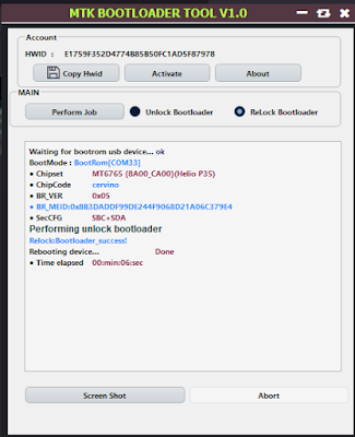 MTK Bootloader Unlock Tool V1.0 Unlock, Direct one-click