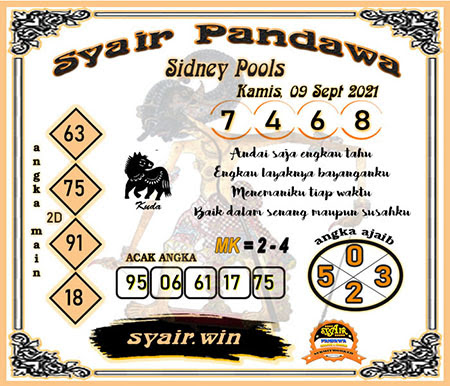 Syair Pandawa SDY Kamis 09 September 2021