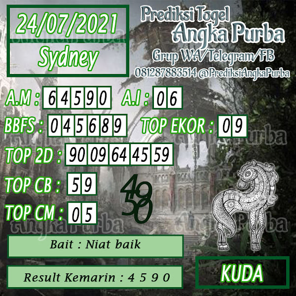 Syair Sidney Hari Ini Sabtu 24072021 Prediksi HK Malam