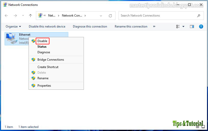 Memperbaiki Error Network cable unplugged di Windows 11