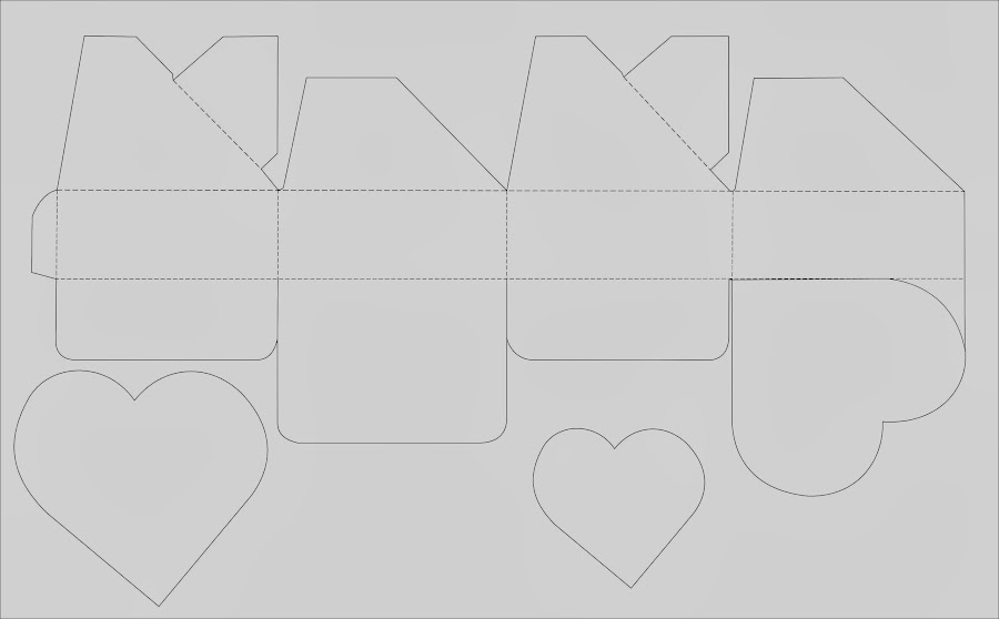 Imprime los patrones de la Caja de Regalo Corazon