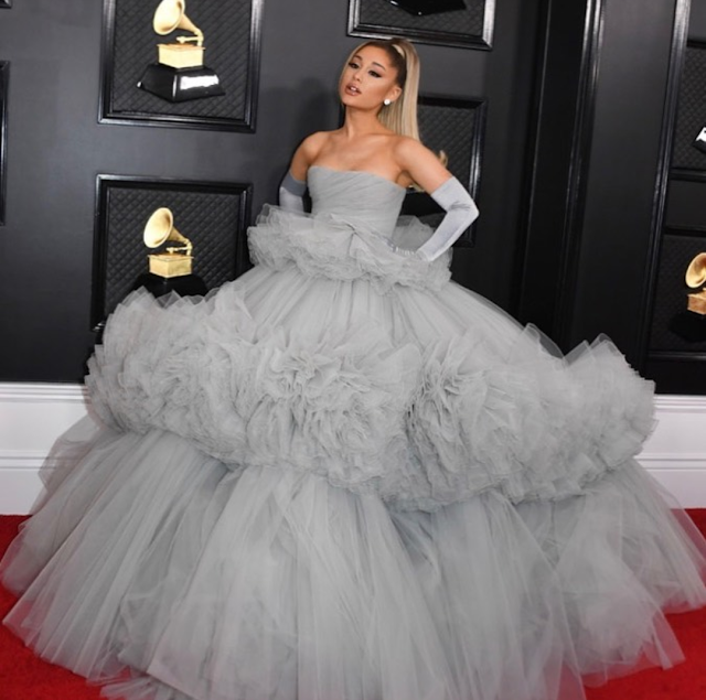 Ariana Grande in Giambattista Valli at Grammys