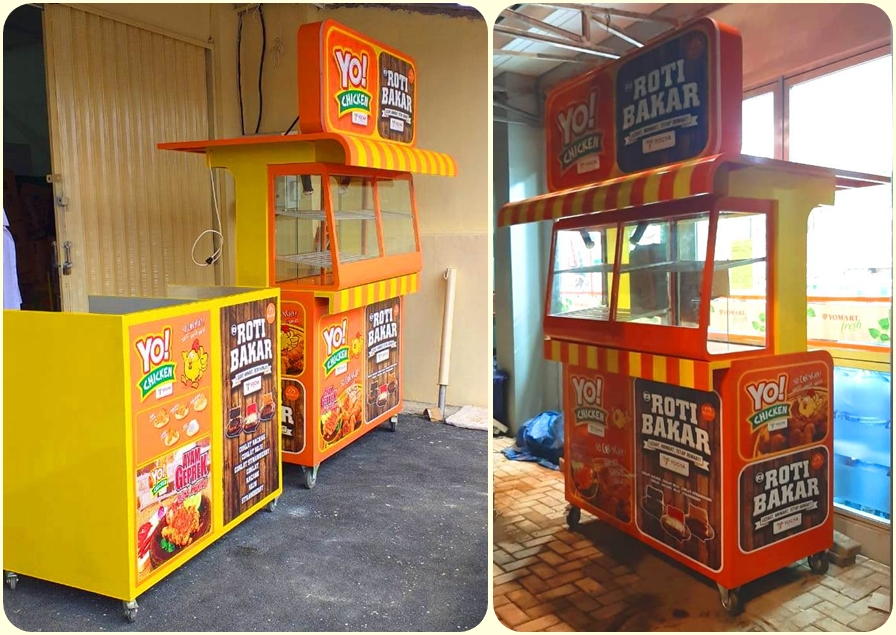 Gerobak Jualan Fried Chicken Dan Roti Bakar