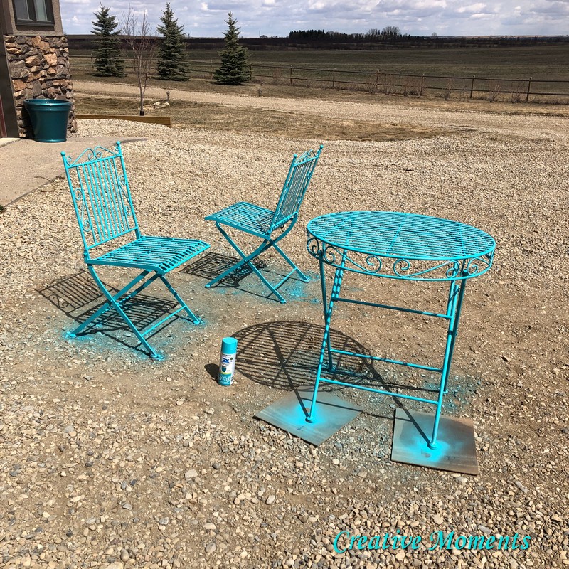 Seaside Blue Spray Painted Bistro Set