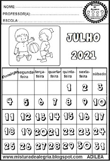 Calendário de 2021,para colorir