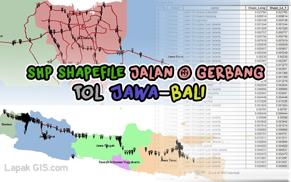 Jalan-Gerbang Tol Jawa-Bali format SHP Shapefile