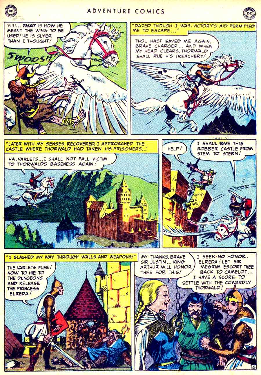Frank Frazetta golden age 1950s dc shining knight comic book page art - Adventure Comics #150